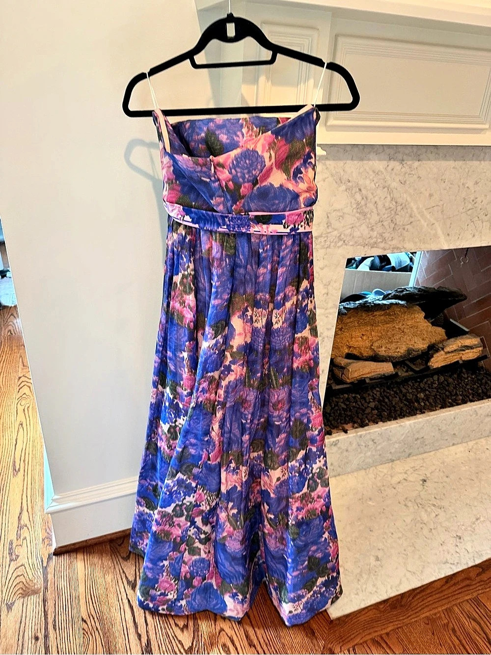 Zimmermann High Tide Pure Floral Strapless Dress Maxi Dress Purple & Pink - SIZE